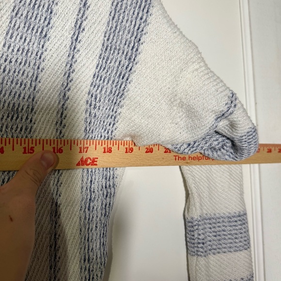 Ron Jon Surf Shop Striped Hoodie Blue and White V-Neck Size Large Summer Resort - Picture 4 of 7